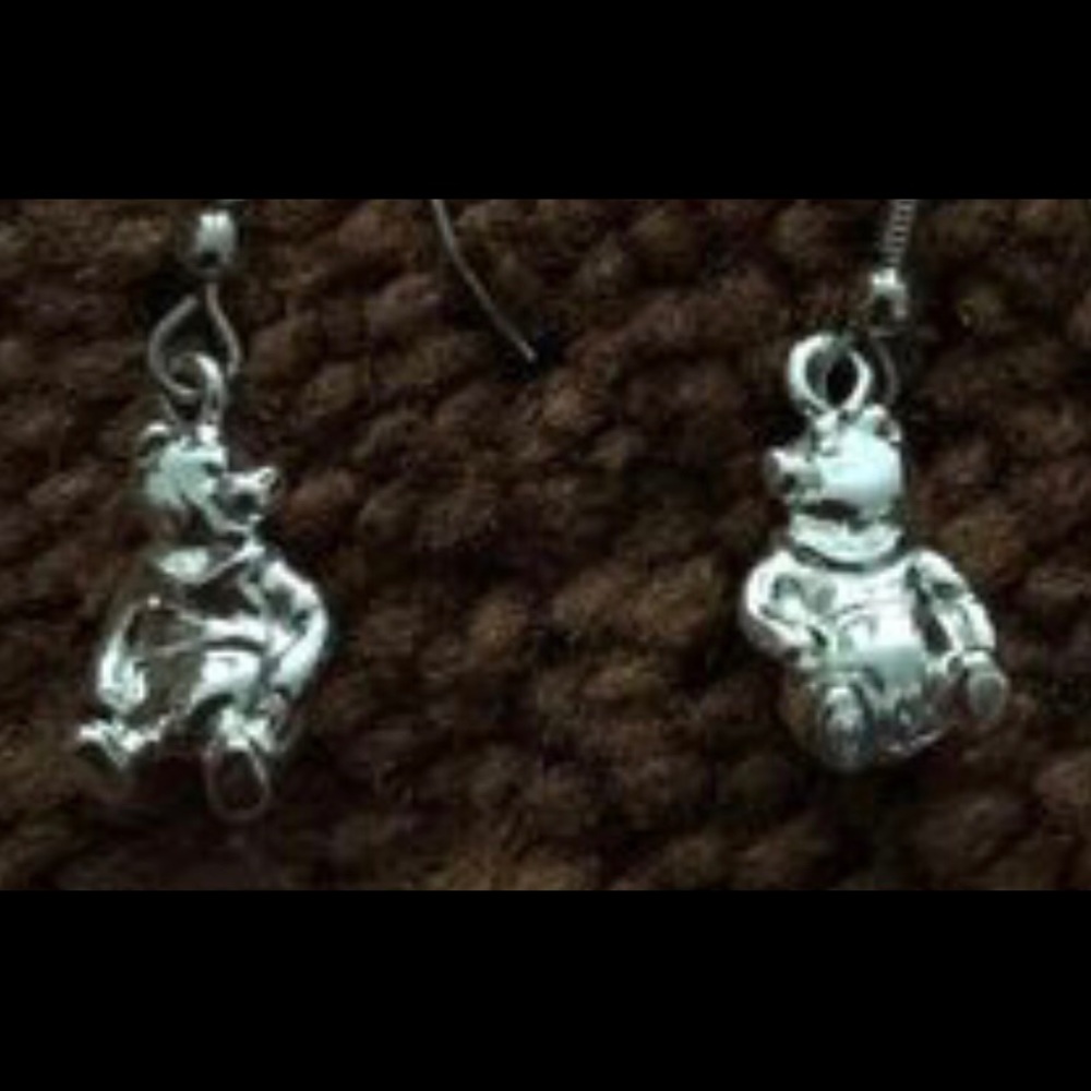 Sterling Silver Poohbear Earrings